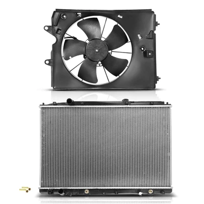 2 Pcs Radiator & Cooling Fan Assembly Kit