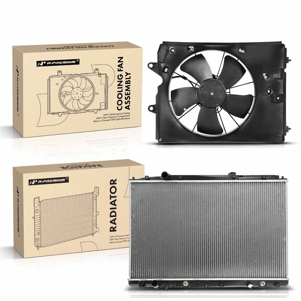 2 Pcs Radiator & Cooling Fan Assembly Kit for Acura MDX 2010-2013 V6 3.7L