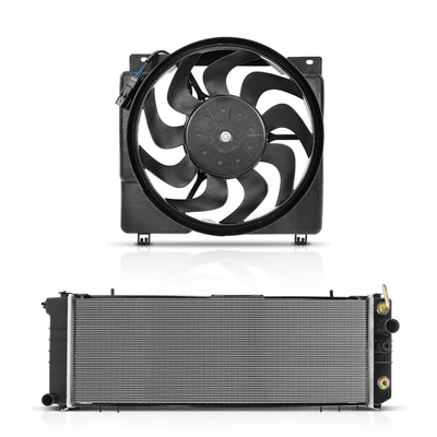 2 Pcs Radiator & Cooling Fan Assembly Kit