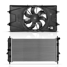 2 Pcs Radiator & Cooling Fan Assembly Kit for 2006-2007 Saturn Ion