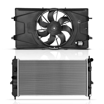 2 Pcs Radiator & Cooling Fan Assembly Kit