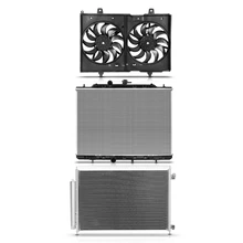 3 Pcs Radiator & AC Condenser & Cooling Fan Kit for 2008-2013 Nissan Rogue