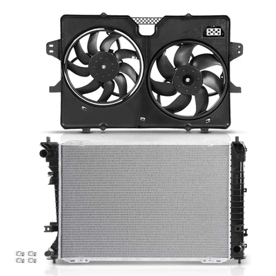 2 Pcs Radiator & Cooling Fan Assembly Kit