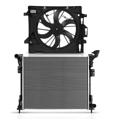 2 Pcs Radiator & Cooling Fan Assembly Kit