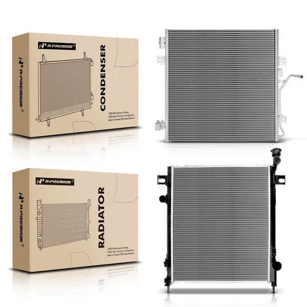 Radiator & AC Condenser Cooling Kit for Jeep Liberty 2008-2012 V6 3.7L