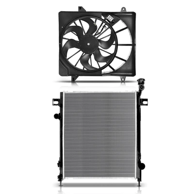 2 Pcs Radiator & Cooling Fan Assembly Kit