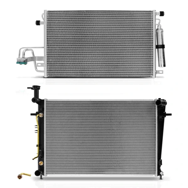 Radiator & AC Condenser Cooling Kit for Hyundai Tucson 07-09 Kia Sportage 07-10