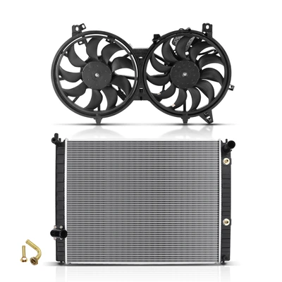 2 Pcs Radiator & Cooling Fan Assembly Kit