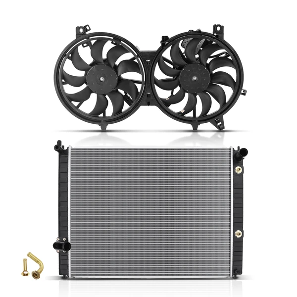 2 Pcs Radiator & Cooling Fan Assembly Kit for 2009 INFINITI FX35 3.5L V6