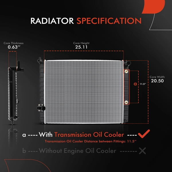 2 Pcs Radiator & Cooling Fan Assembly Kit for Infiniti EX35 2008-2009 FX35 2009 3.5L