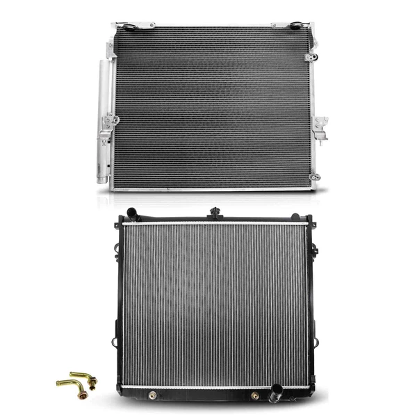 Radiator & AC Condenser Cooling Kit for Toyota Land Cruiser Lexus LX570 V8 5.7L
