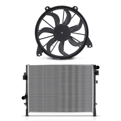 2 Pcs Radiator & Cooling Fan Assembly Kit
