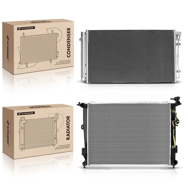Radiator & AC Condenser Cooling Kit for Hyundai Genesis 2012 V8 4.6L 5.0L
