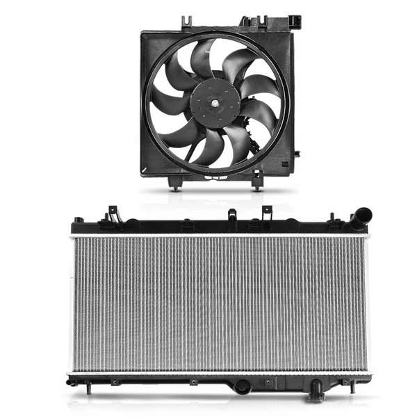 2 Pcs Radiator & Cooling Fan Assembly Kit for Subaru Impreza 2008-2014 2.5L