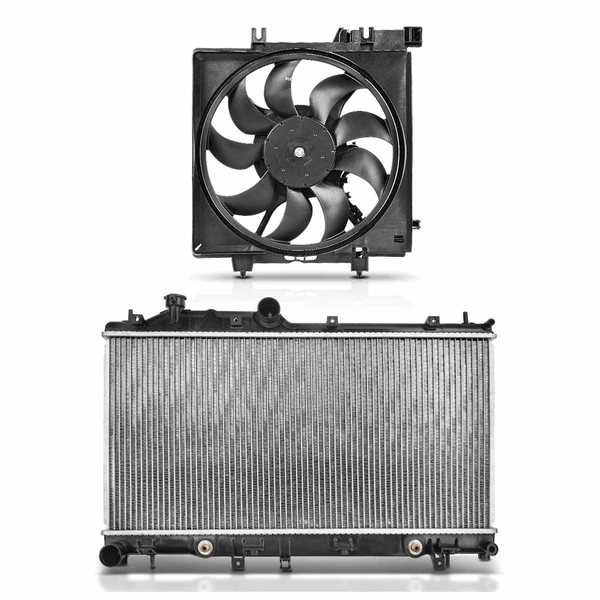 2 Pcs Radiator & Cooling Fan Assembly Kit for Subaru Forester 2009-2013 2.5L
