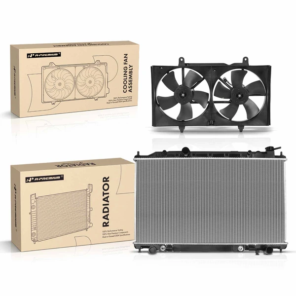 2 Pcs Radiator & Cooling Fan Assembly Kit for Nissan Maxima 2007-2008 V6 3.5L