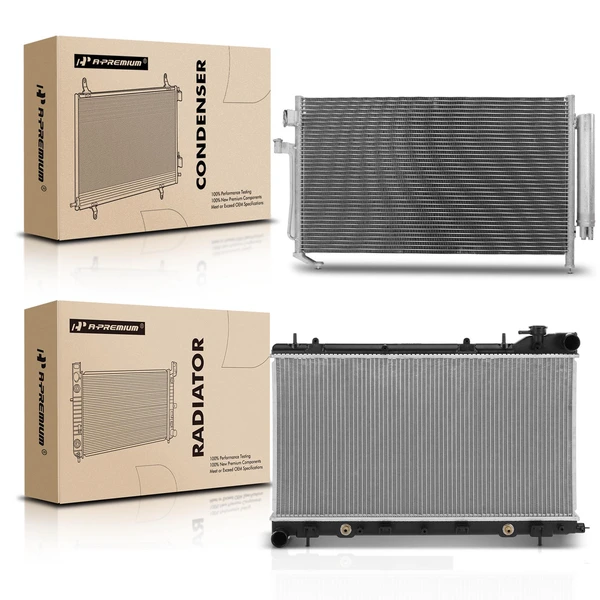 Radiator & AC Condenser Cooling Kit for Subaru Forester 2003-2008 H4 2.5L