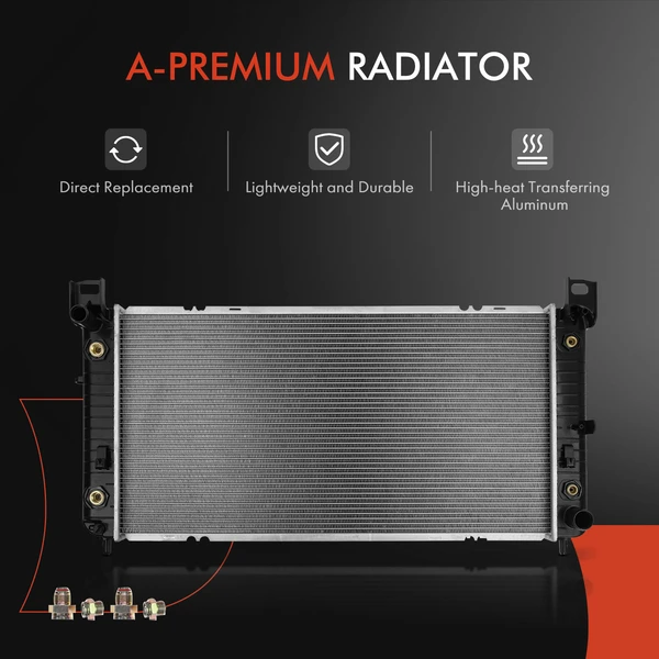 3 Pcs Radiator & AC Condenser & Cooling Fan Kit for Chevrolet Avalanche with Engine Oil Cooler