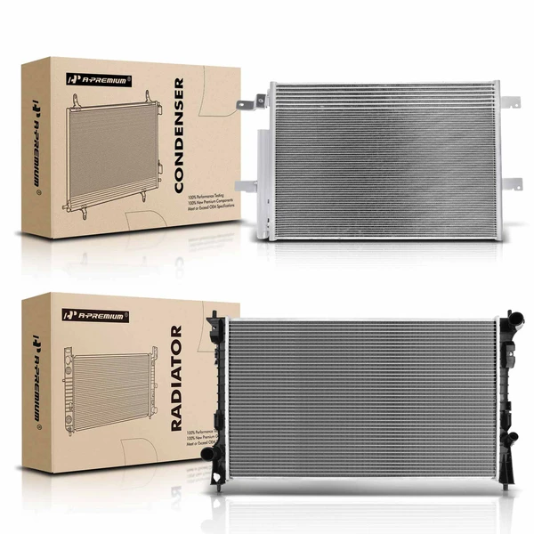 Radiator & AC Condenser Cooling Kit for Ford Edge 2011-2014 Lincoln MKX 2012-2015