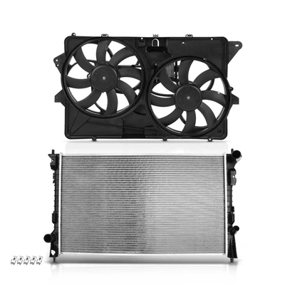 2 Pcs Radiator & Cooling Fan Assembly Kit