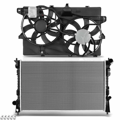 2 Pcs Radiator & Cooling Fan Assembly Kit