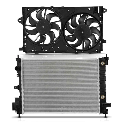 2 Pcs Radiator & Cooling Fan Assembly Kit