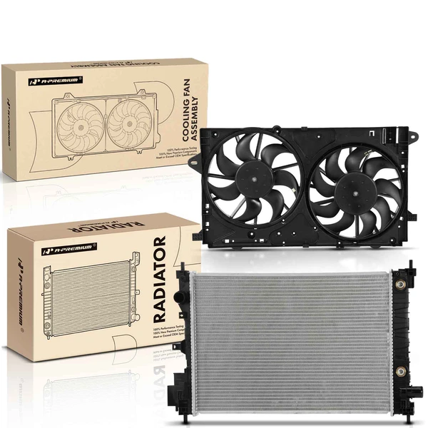 2 Pcs Radiator & Cooling Fan Assembly Kit for Chevy Impala 2014-2019 Buick