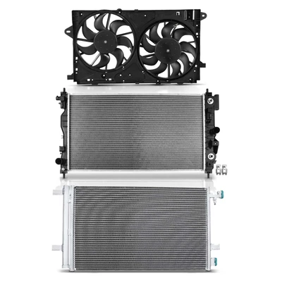 3 Pcs Radiator & AC Condenser & Cooling Fan Kit