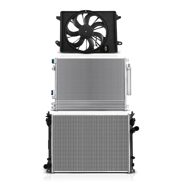 3 Pcs Radiator & AC Condenser & Cooling Fan Kit for 2009 Chrysler 300 5.7L V8