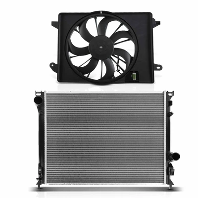 2 Pcs Radiator & Cooling Fan Assembly Kit