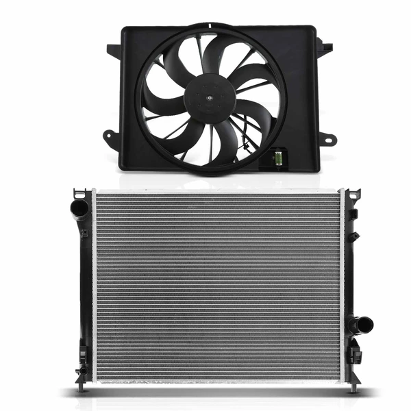 2 Pcs Radiator & Cooling Fan Assembly Kit for Chrysler Dodge Charger Challenger