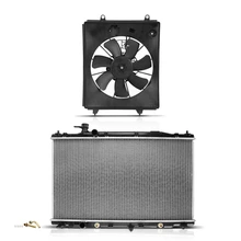 2 Pcs Radiator & Cooling Fan Assembly Kit for 2010-2011 Honda CR-V