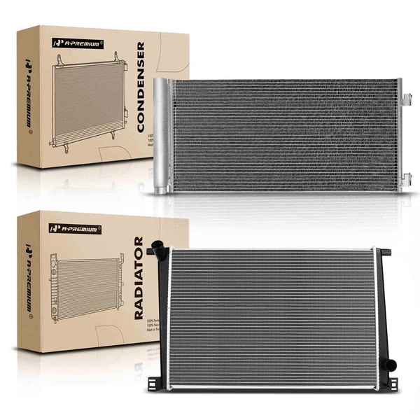 Radiator & AC Condenser Cooling Kit for Mini Cooper R57 2011-2015 L4 1.6L