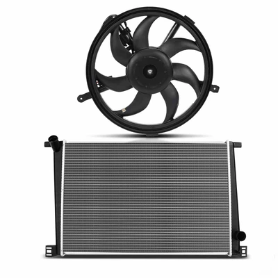 2 Pcs Radiator & Cooling Fan Assembly Kit