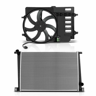 2 Pcs Radiator & Cooling Fan Assembly Kit