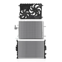 3 Pcs Radiator & AC Condenser & Cooling Fan Kit for 2008-2015 Volvo S80