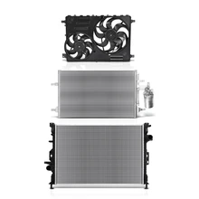 3 Pcs Radiator & AC Condenser & Cooling Fan Kit for 2010-2016 Volvo XC60