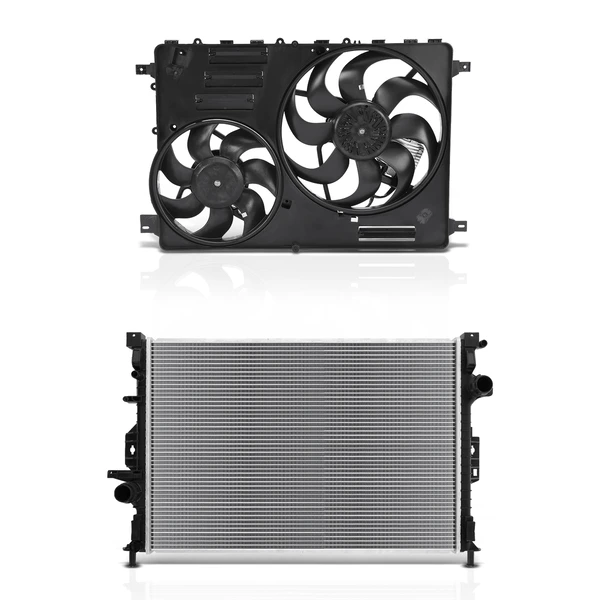 2 Pcs Radiator & Cooling Fan Assembly Kit for 2011-2016 Volvo S60