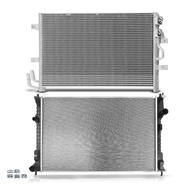 Radiator & AC Condenser Cooling Kit for Ford Flex 10-19 Lincoln MKT V6 3.5L 3.7L