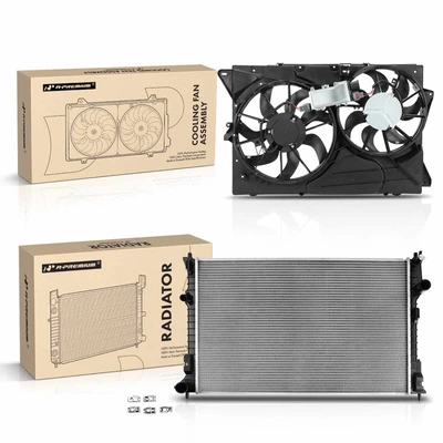 2 Pcs Radiator & Cooling Fan Assembly Kit