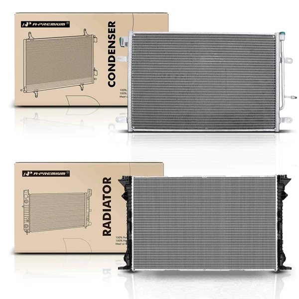 Radiator & AC Condenser Cooling Kit for Audi A4 Cabriolet 2009 L4 2.0L Automatic