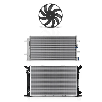 3 Pcs Radiator & AC Condenser & Cooling Fan Kit