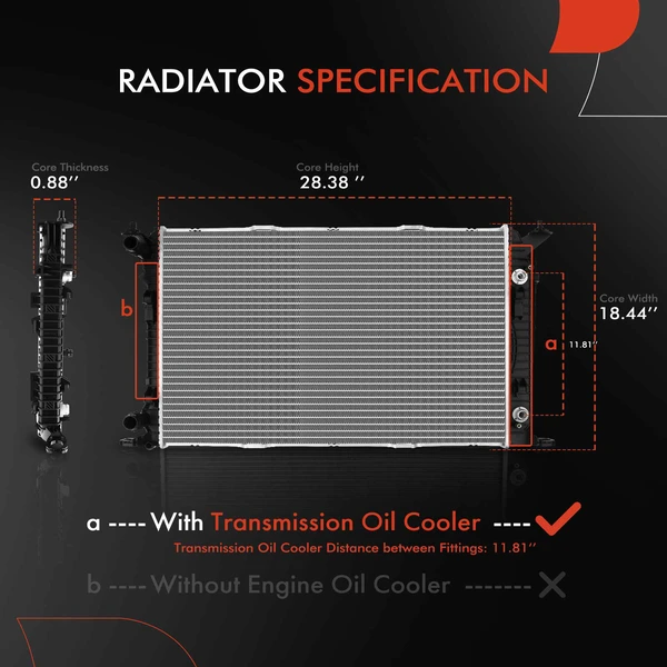 2 Pcs Radiator & Cooling Fan Assembly Kit for Audi A4 A5 allroad A5 Quattro Q5