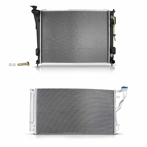 Radiator & AC Condenser Cooling Kit for Hyundai Sonata 11-14 Azera Kia Optima