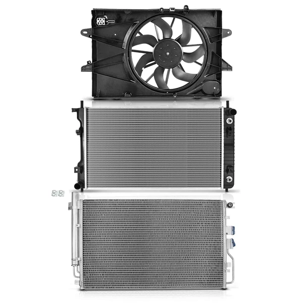 3 Pcs Radiator & AC Condenser & Cooling Fan Kit for 2016-2017 Chevrolet Equinox