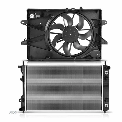 2 Pcs Radiator & Cooling Fan Assembly Kit