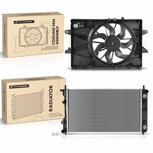 2 Pcs Radiator & Cooling Fan Assembly Kit for Chevrolet Equinox GMC Terrain 2010-2017