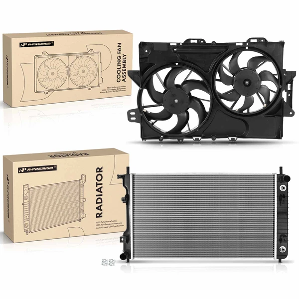 2 Pcs Radiator & Cooling Fan Assembly Kit for Chevrolet Equinox GMC 2010-2012