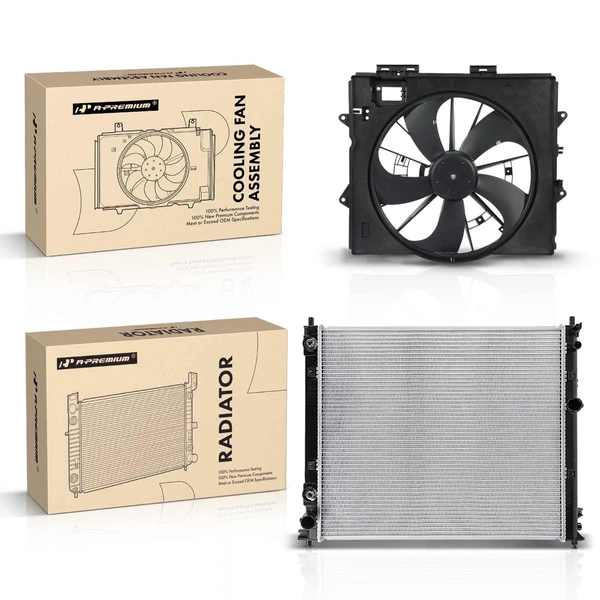 Radiator & Cooling Fan Assembly Kit for Cadillac CTS 2009-2013 V6 3.0L 3.6L Auto