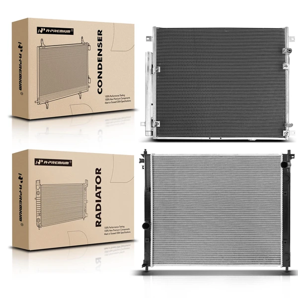Radiator & AC Condenser Cooling Kit for Cadillac SRX 04-09 STS 05-06 3.6L 4.6L